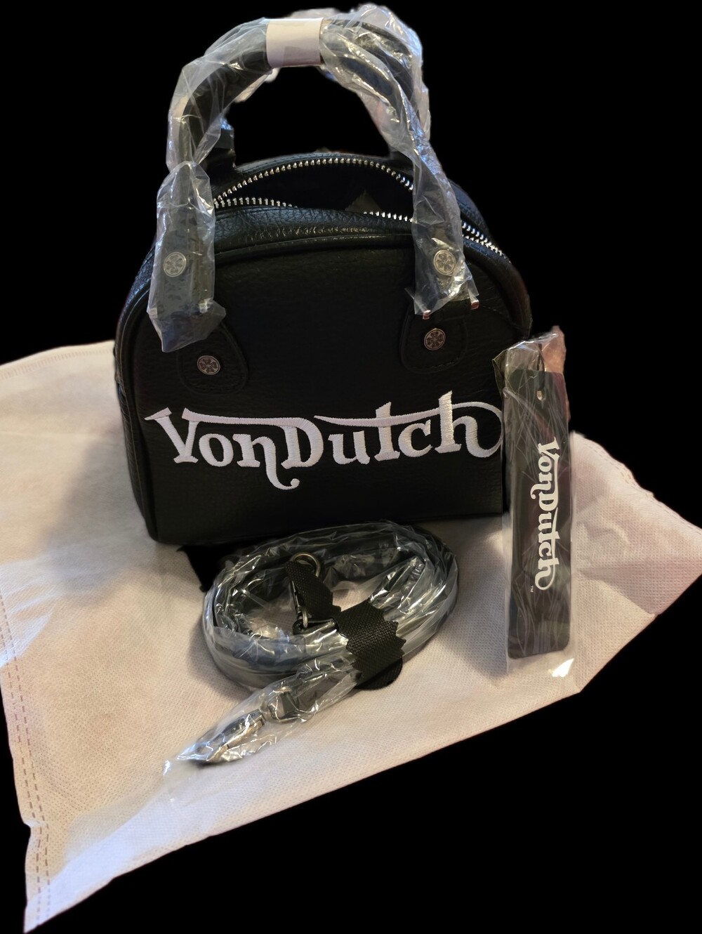 Von Dutch Black Logo Mini Satchel